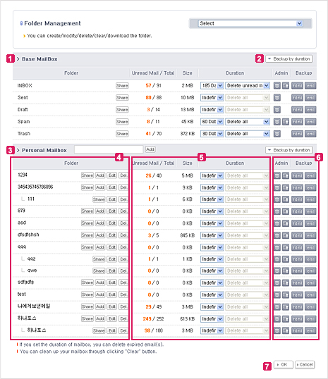 Figure 1. Main Page of Folder Management