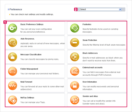 Figure Main Page of Preference