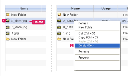 Figure 3. Delete Folder/File from the List