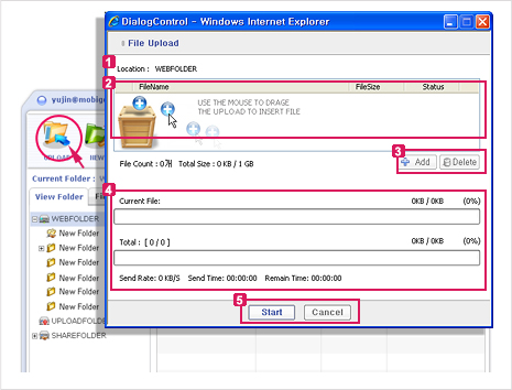 Figure 1. File Upload Page when user is using the Internet Explorer