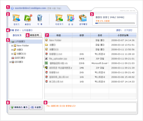 그림1. 웹폴더 메인화면